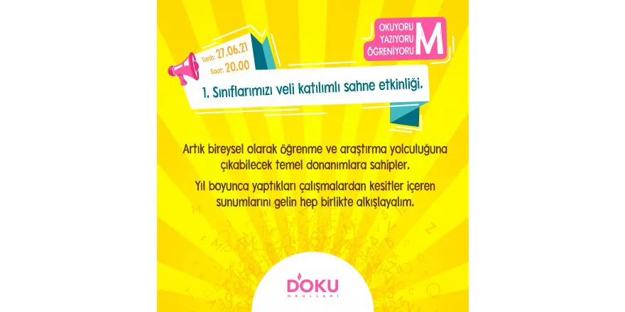 OKUYORUM, YAZIYORUM, ÖGRENIYORUM...
