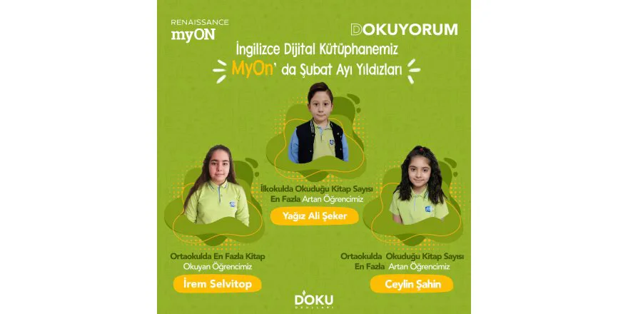 SUBAT ayinda EN ÇOK INGILIZCE KITAP OKUYAN ÖGRENCILERIMIZ...