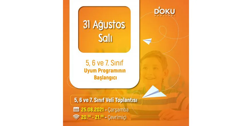 ARA SINIFLARIMIZ IÇIN UYUM PROGRAMIMIZ BASLIYOR...