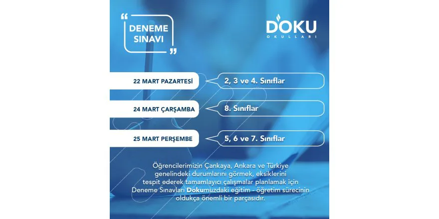 DENEME SINAVI TAKVIMIMIZ
